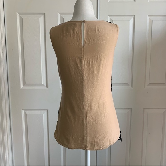 Neiman Marcus x Target Lela Rose Silk and Crochet Floral Top Black and Nude - Picture 3 of 6